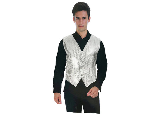 Mens Premium SEQUIN VEST Waistcoat Dance Costume Disco Sparkle Deluxe-3