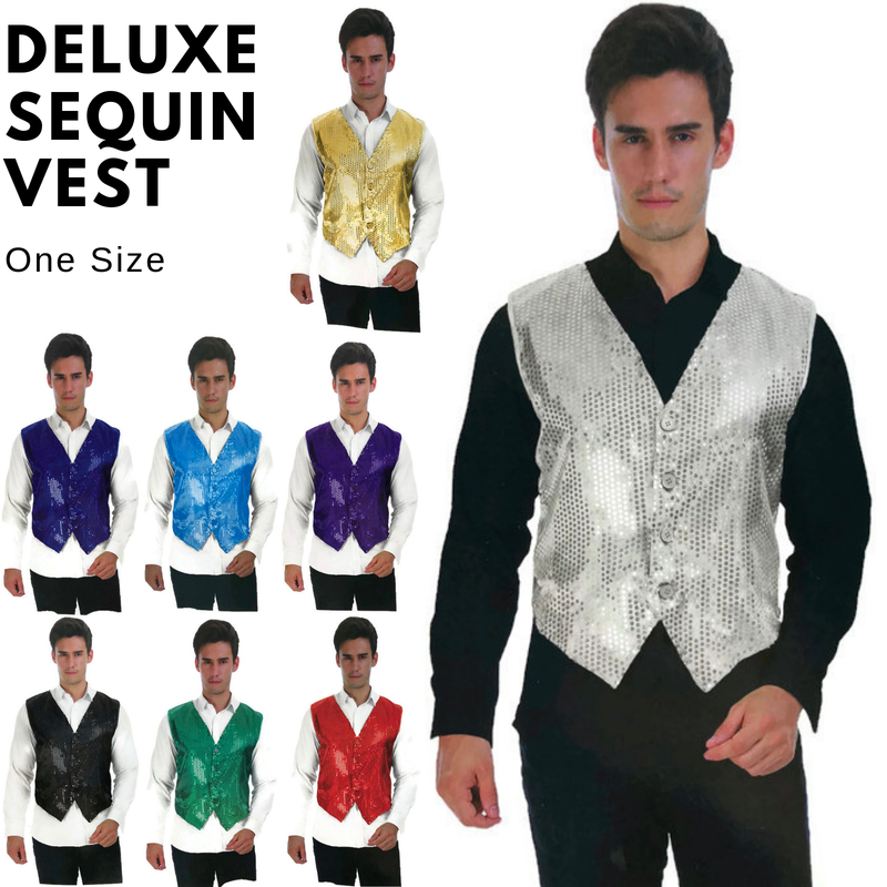 Load image into Gallery viewer, Mens Premium SEQUIN VEST Waistcoat Dance Costume Disco Sparkle Deluxe-1
