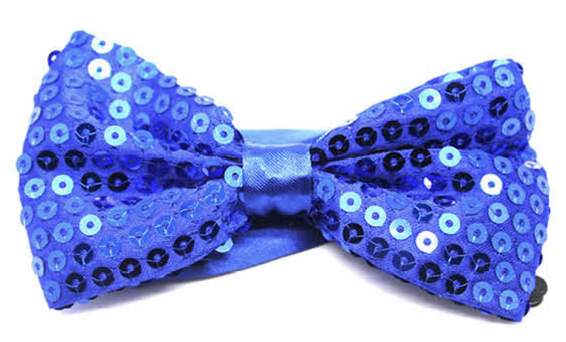 Load image into Gallery viewer, GLITTER SEQUIN BOW TIE Costume Fancy Dress Dance Fancy Shiny Party Bowtie - Blue-1
