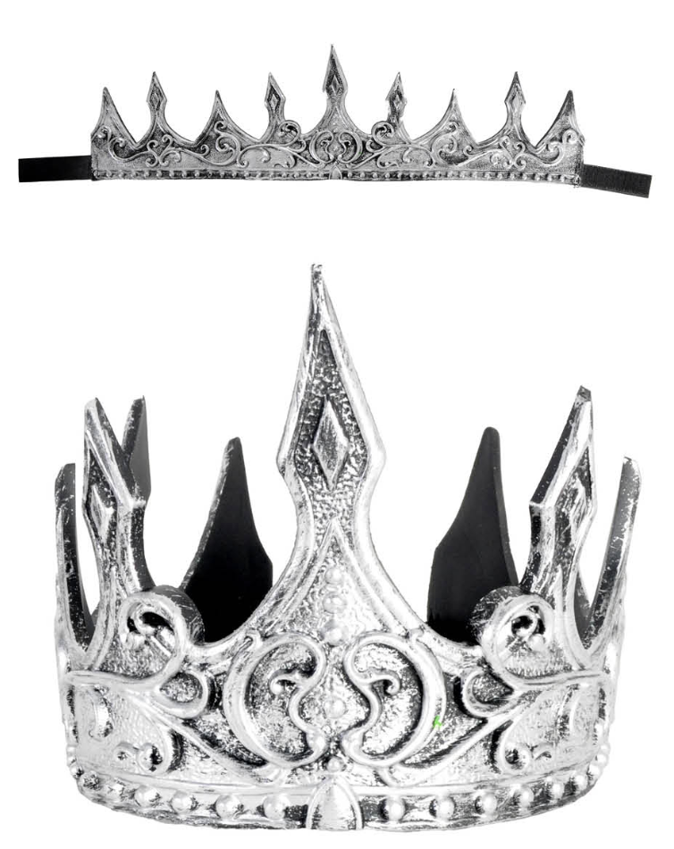 Load image into Gallery viewer, Bendable Deluxe Crown King Party Costume Medieval Prop in Silver-2
