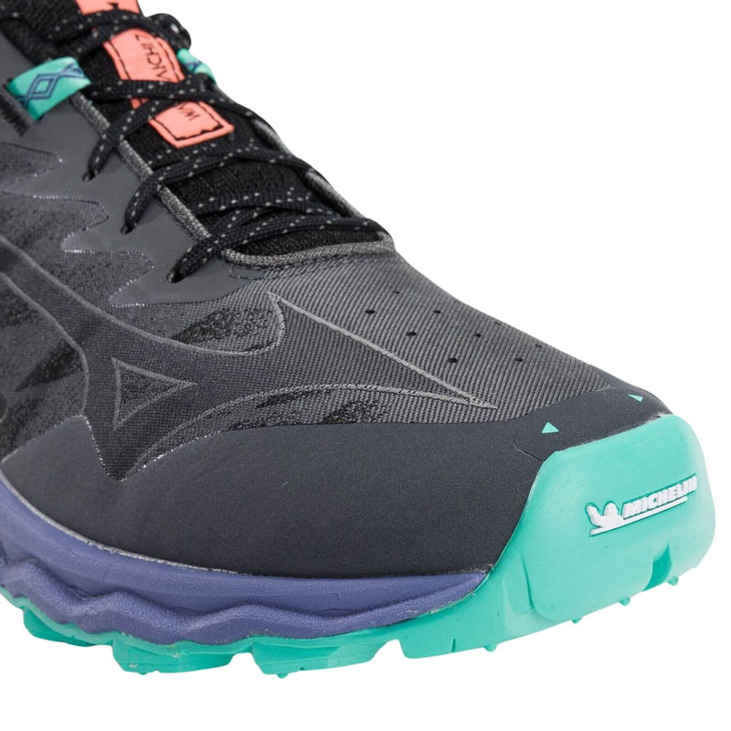 Load image into Gallery viewer, Mizuno Wave Daichi 7 Mens Trail Running Shoes Iron Gate / Ebony / Living Coral – US 10.5
