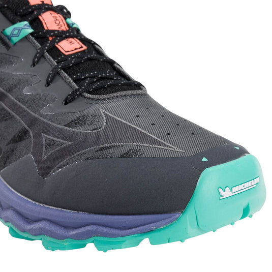 Mizuno Wave Daichi 7 Mens Trail Running Shoes Iron Gate / Ebony / Living Coral – US 10.5