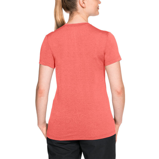 Jack Wolfskin Womens Crosstrail Short Sleeve Top T Shirt Base Layer Warm - Flamingo-3