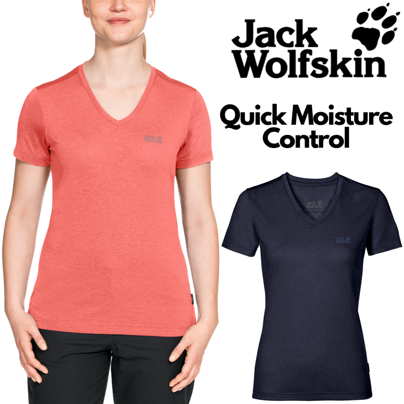 Load image into Gallery viewer, Jack Wolfskin Womens Crosstrail Short Sleeve Top T Shirt Base Layer Warm-1
