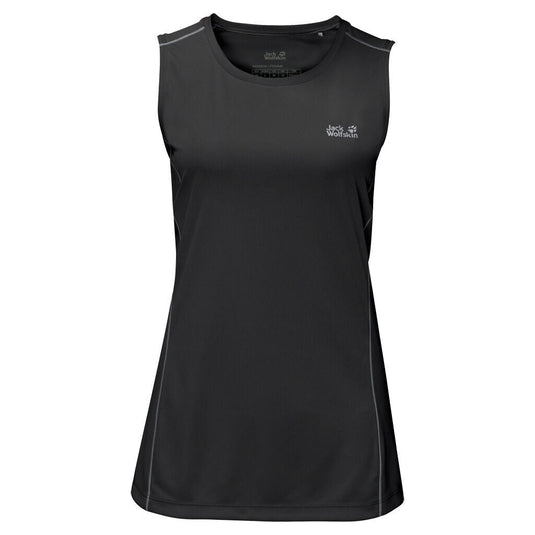 Jack Wolfskin Womens Singlet Top Sleeveless Active Sports Gym Running - Black-1