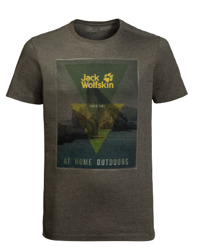 Jack Wolfskin Mountain T Mens  Short-Sleeve T-shirt Quick-drying Cotton Top-0