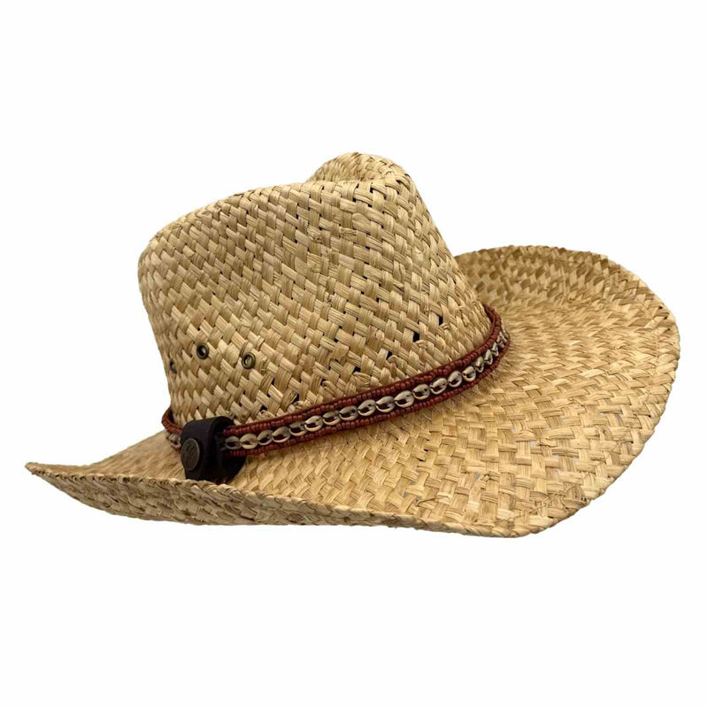 Load image into Gallery viewer, Jacaru 1818H Straw Cowboy Hat – Small Shell Band | Vegan
