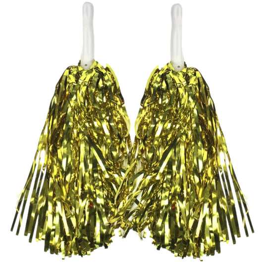 Green & Yellow Metallic Cheerleading Pom Poms – 24-Pack (12 Green Pairs & 12 Yellow Pairs) Australia Day-2