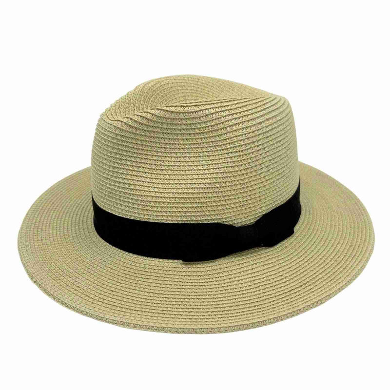 Load image into Gallery viewer, Jacaru 1880 Panama Hat – Natural with Black Ribbon | Vegan | Summer Sun Hat
