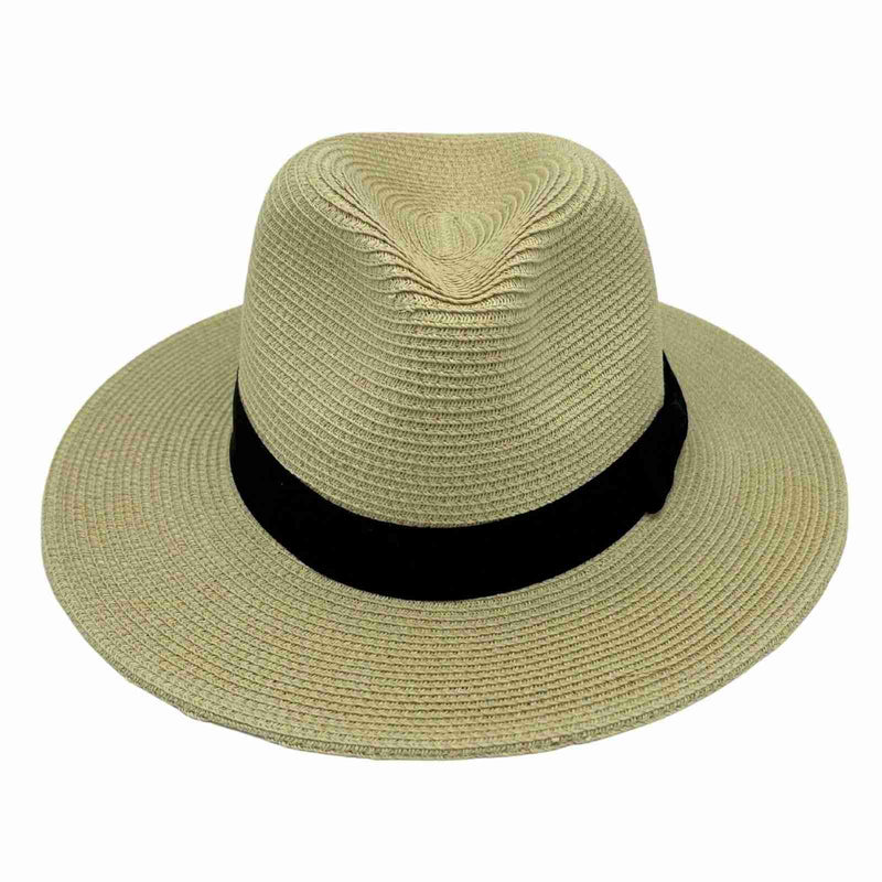Load image into Gallery viewer, Jacaru 1880 Panama Hat – Natural with Black Ribbon | Vegan | Summer Sun Hat
