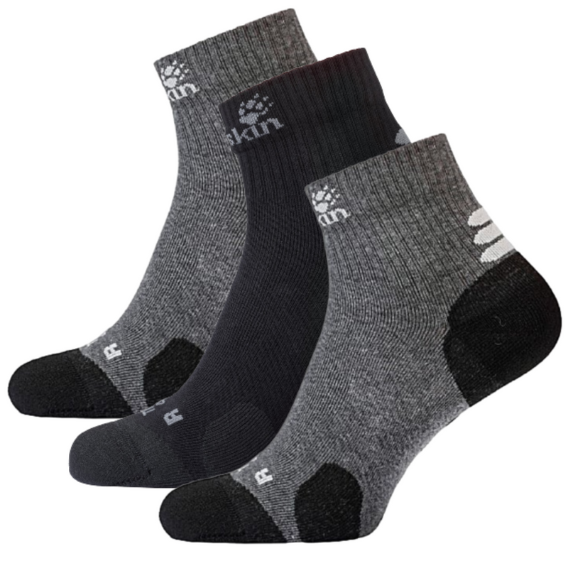 Load image into Gallery viewer, 3x Jack Wolfskin Ankle Socks Travel Organic Cotton Mid Cut Hiking Trekking-0
