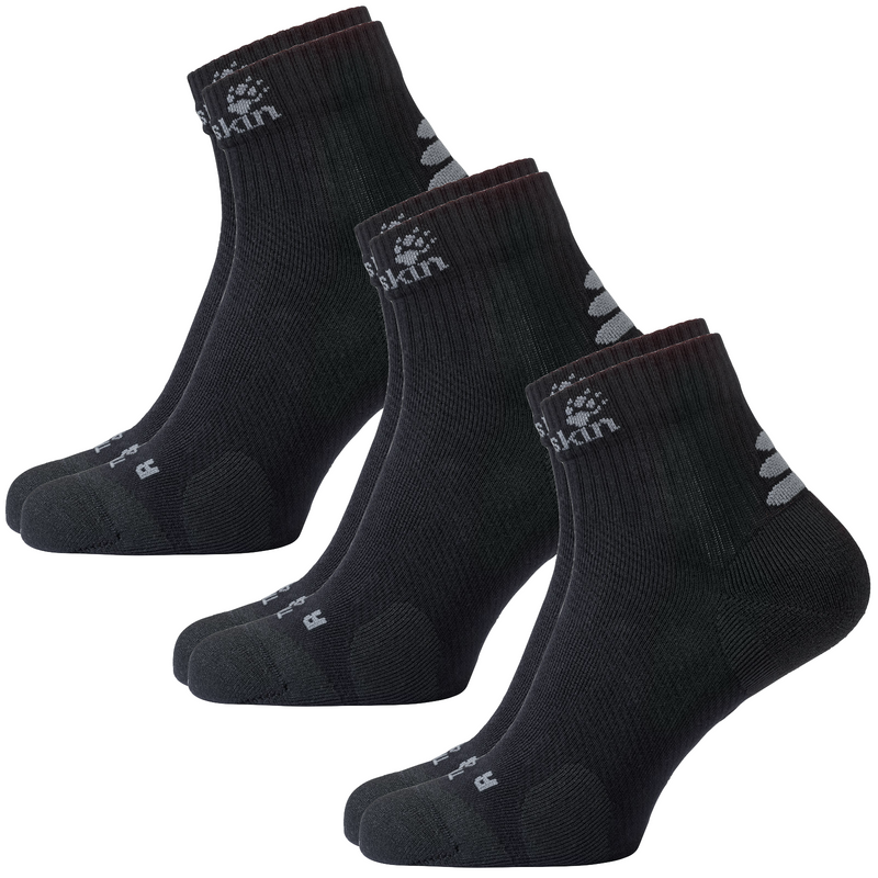Load image into Gallery viewer, 3x Jack Wolfskin Ankle Socks Travel Organic Cotton Mid Cut Hiking Trekking-10
