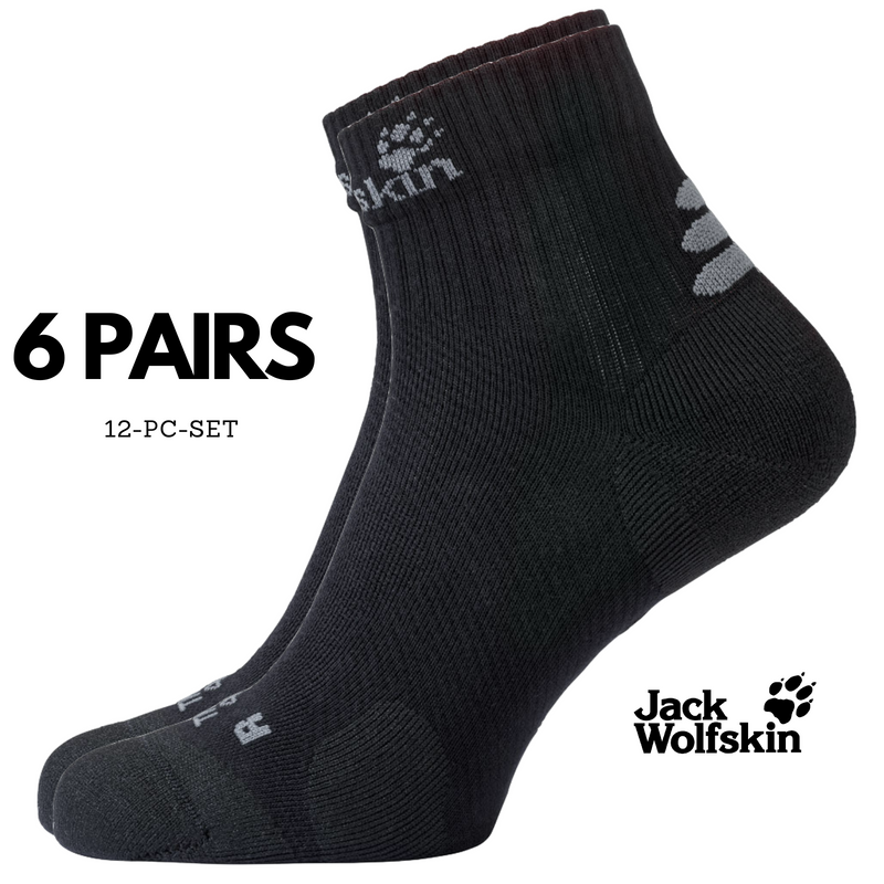 Load image into Gallery viewer, 6 Pairs Jack Wolfskin Cotton Socks Travel Organic Mid Cut Hiking Trekking Ankle-8
