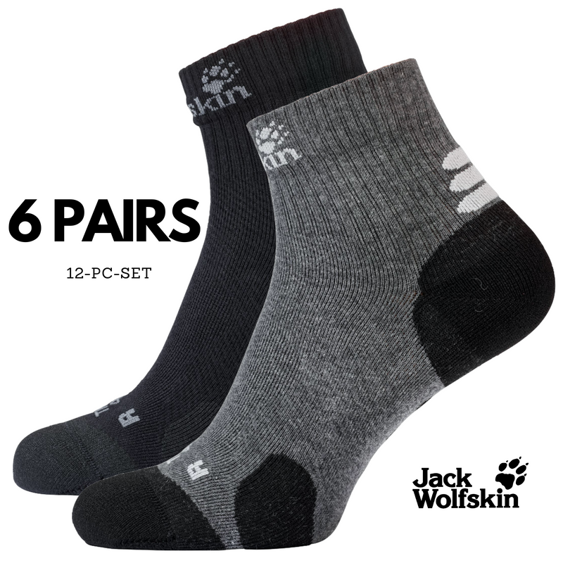 Load image into Gallery viewer, 6 Pairs Jack Wolfskin Cotton Socks Travel Organic Mid Cut Hiking Trekking Ankle-1
