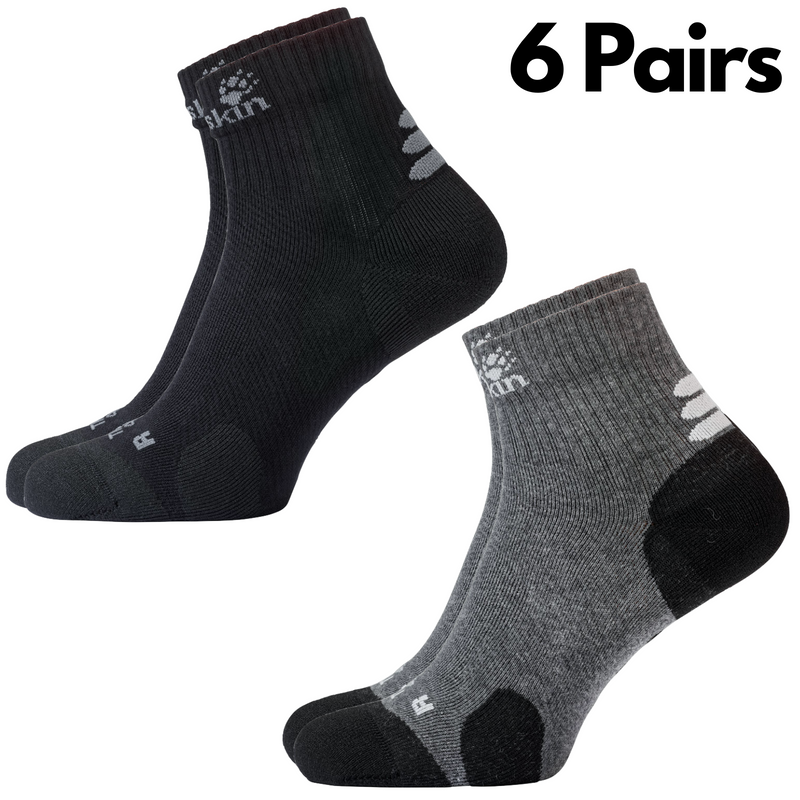 Load image into Gallery viewer, 6x Jack Wolfskin Socks Travel Organic Cotton Mid Cut Hiking Trekking Ankle-3
