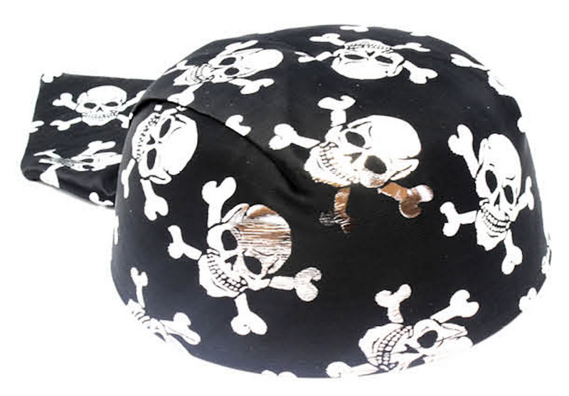 Load image into Gallery viewer, Pirate Hat Bandana Style Fancy Dress Costume Halloween Caribbean - Black/Silver-1
