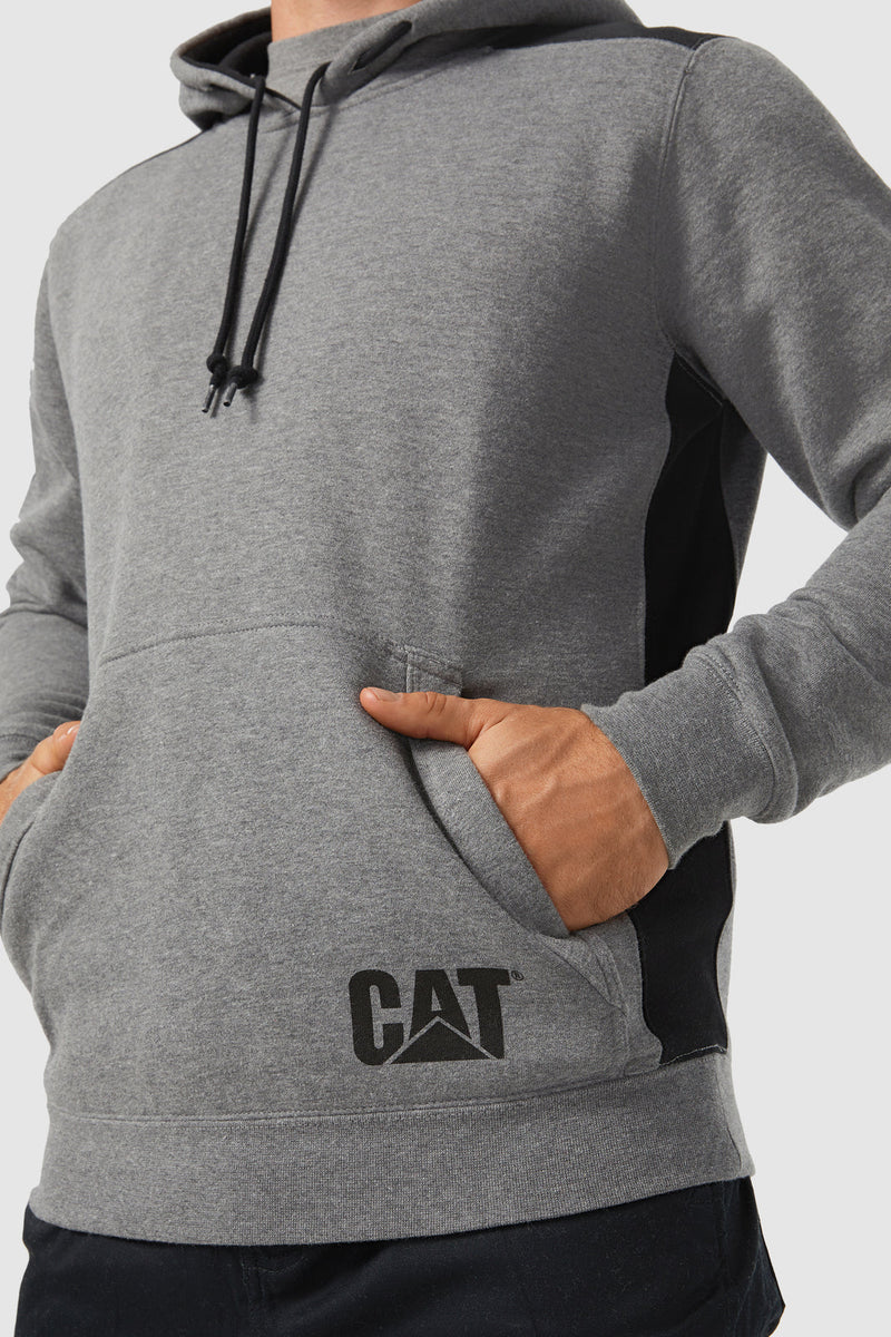 Load image into Gallery viewer, Caterpillar Logo Panel Hooded Sweatshirt Jumper Hoodie Warm Winter - Dark Heather Grey-4
