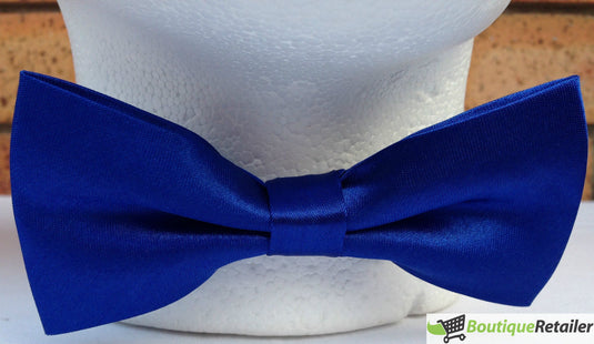 Mens BOW TIE Wedding Tuxedo Formal Bestman Necktie Classic Plain Party Pre-tied - Blue-2