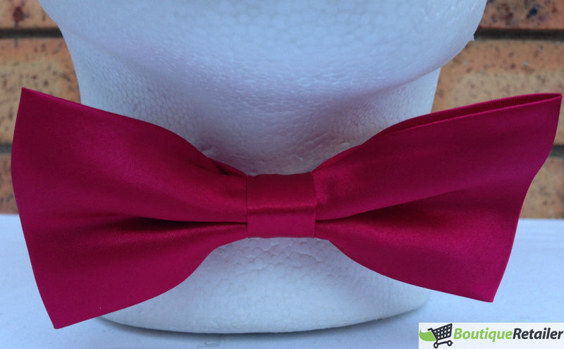 Load image into Gallery viewer, Mens BOW TIE Wedding Tuxedo Formal Bestman Necktie Classic Plain Party  - Burgundy-2
