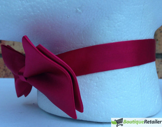 Mens BOW TIE Wedding Tuxedo Formal Bestman Necktie Classic Plain Party  - Burgundy-3