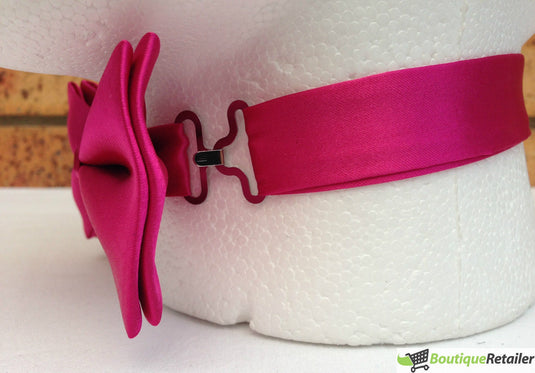 Mens BOW TIE Wedding Tuxedo Formal Bestman Necktie Classic Plain Party  - Hot Pink-3