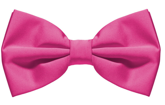 Mens BOW TIE Wedding Tuxedo Formal Bestman Necktie Classic Plain Party  - Hot Pink-1