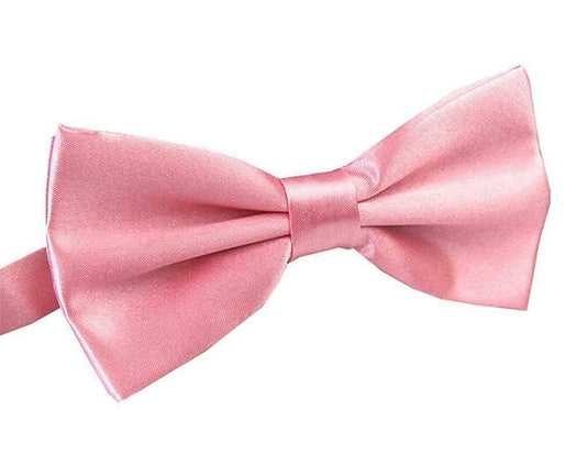 Mens BOW TIE Wedding Tuxedo Formal Bestman Necktie Classic Plain Party  - Light Pink-1