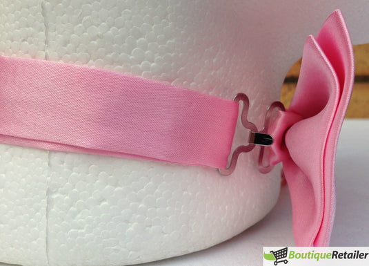 Mens BOW TIE Wedding Tuxedo Formal Bestman Necktie Classic Plain Party  - Light Pink-3