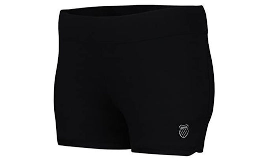 K-Swiss Womens Retro Hem Tennis Sports Shorts - Black-3