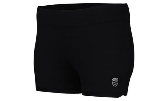 K-Swiss Womens Retro Hem Tennis Sports Shorts - Black-0