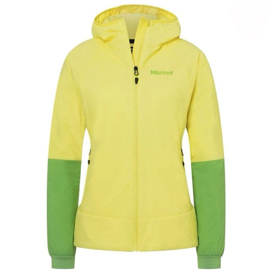 Marmot Women’s Novus LT Hybrid Hooded Jacket – Light Yellow/Kiwi
