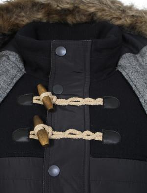 Load image into Gallery viewer, Dissident Bethwin Padded Quilted Jacket Coat Wool Blend Winter - Navy-3
