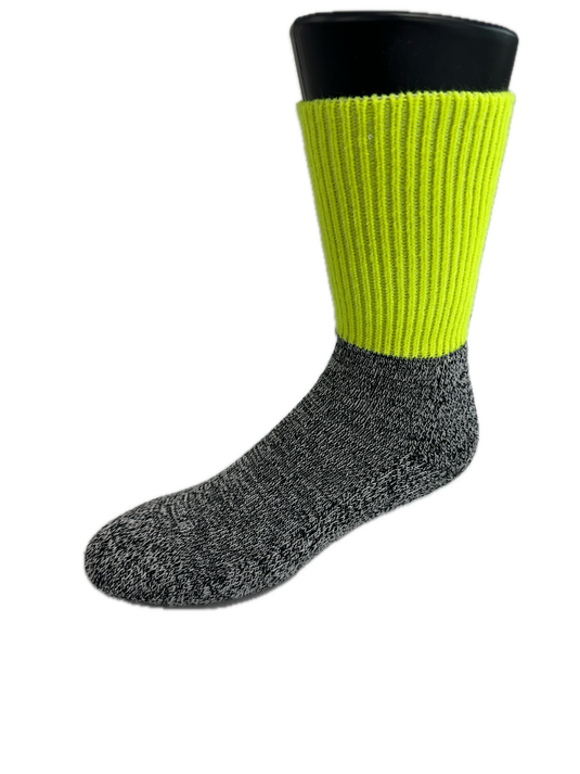 1 Pair Woolen Thermal HI VIS SOCKS Workwear Work Safety High Visibility - Yellow-0