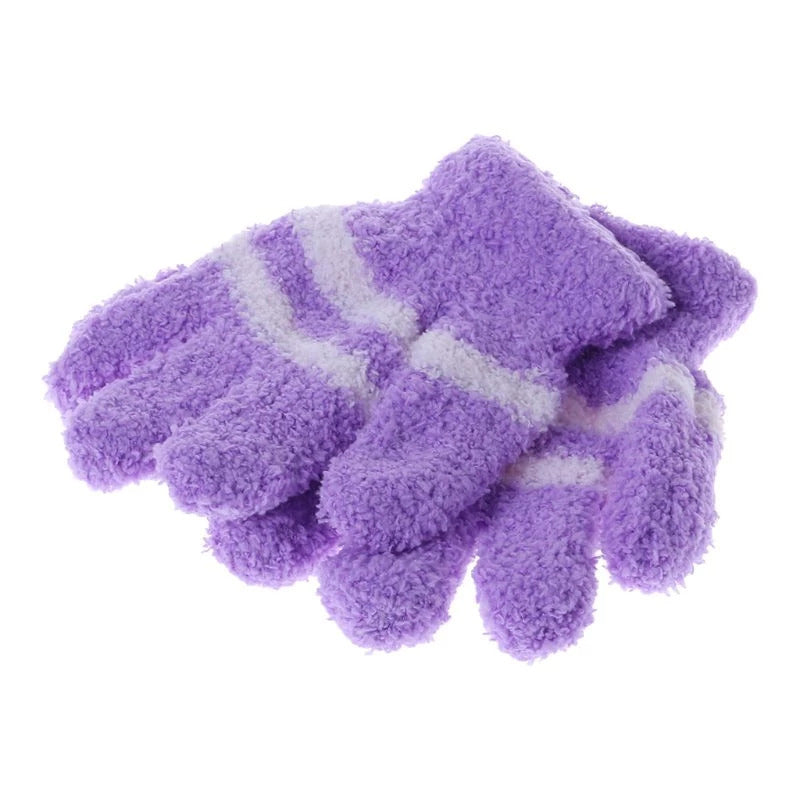 Load image into Gallery viewer, 1 Pair Baby Gloves Warm Winter Full Finger Thermal Coral Fleece Kids Boys Girls-0
