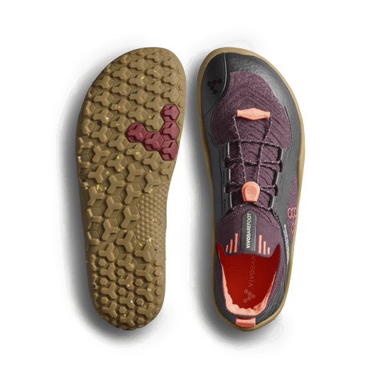 Vivobarefoot Primus Trail Knit FG Juniors Huckleberry/ Molten Lava-1