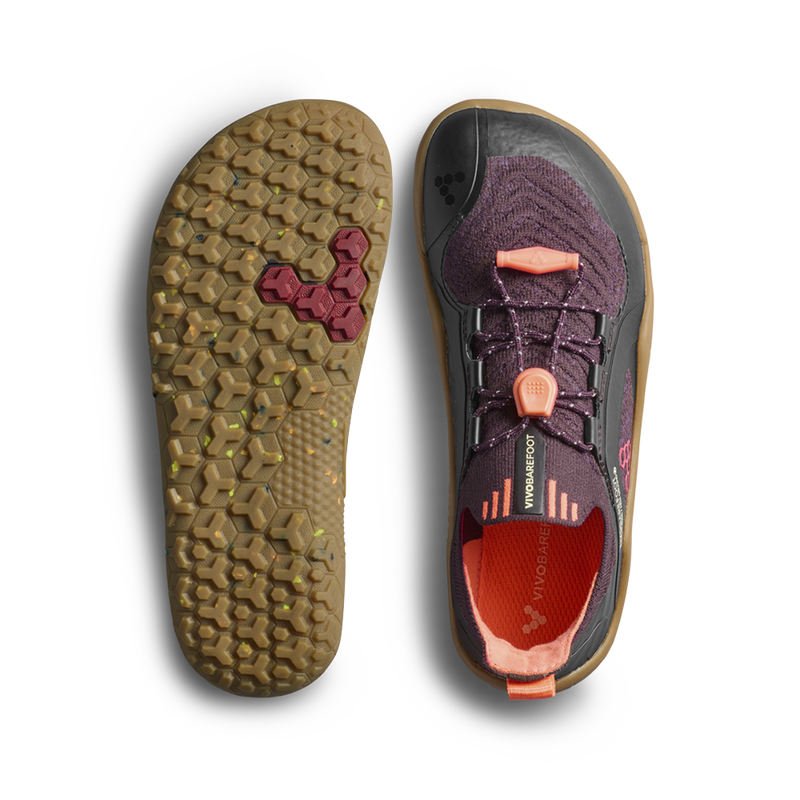 Load image into Gallery viewer, Vivobarefoot Primus Trail Knit FG Preschool Huckleberry/ Molten Lava-1
