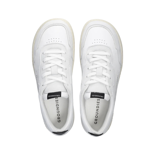 Groundies Zurich Men's Barefoot Sneakers – White/Black