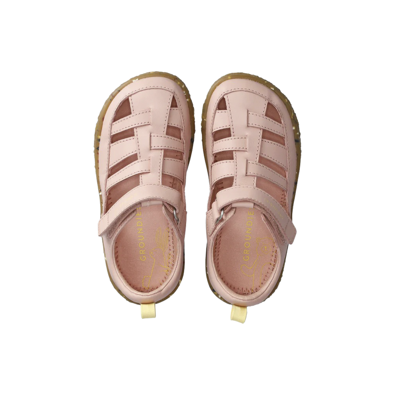 Load image into Gallery viewer, Groundies Noto 2.0 Kids' Barefoot Sandals – Rouge/Lemon Cream
