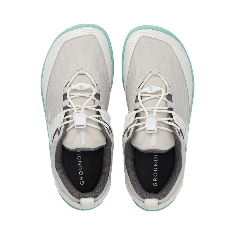 Load image into Gallery viewer, Groundies Chamonix TR Low Men's Barefoot Trail Shoes – Stone/Mint
