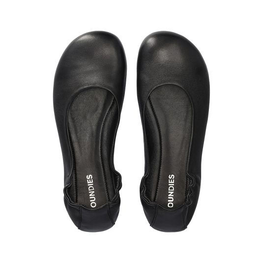 Groundies Sleek Women's Barefoot Ballerina Flats – Black