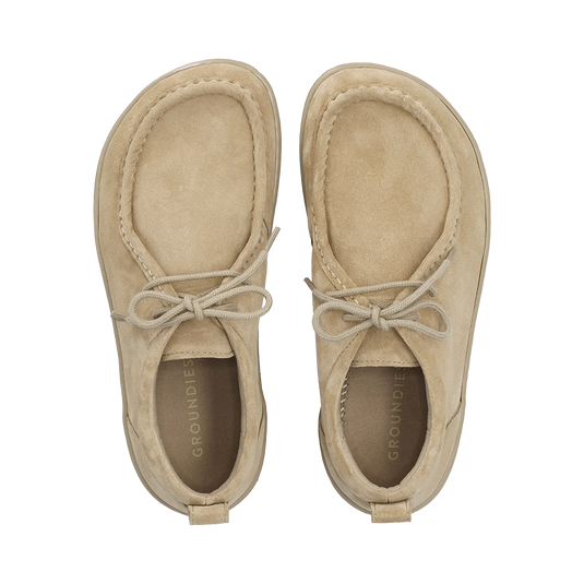 Groundies Cricket Men's Barefoot Moccasins – Beige