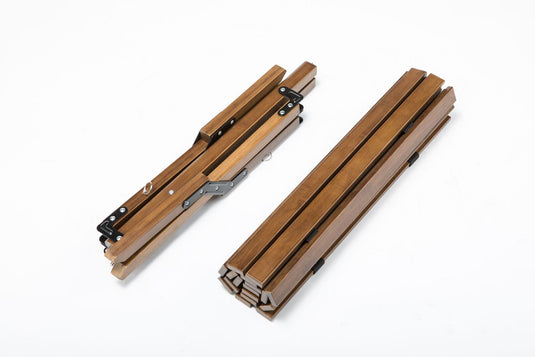 Bamboo Foldable Camping Table + 2 Chairs Waterproof Wood Wooden Travel Set Kit-3
