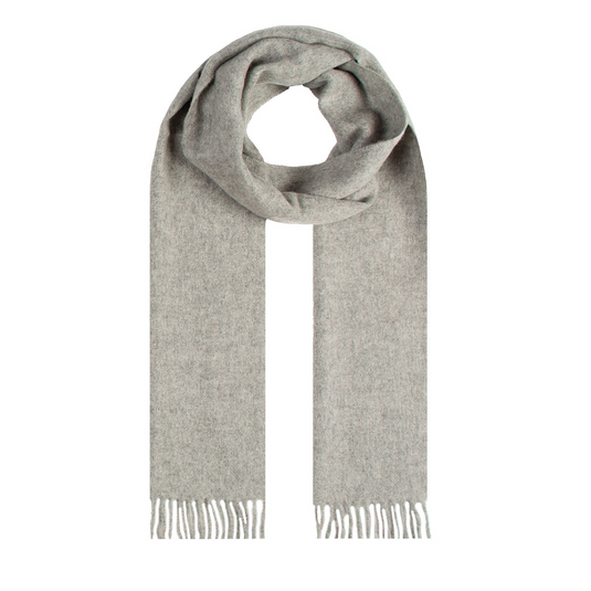 Dents Heritage Plain Cashmere Wool Scarf with Tassels and Gift Box in Dove Grey-0