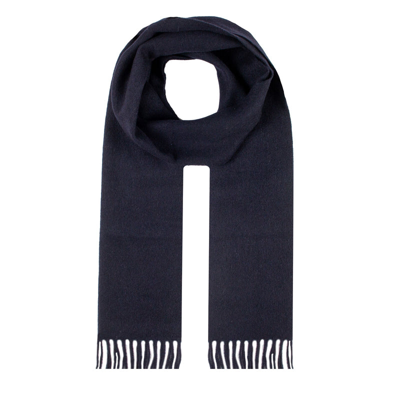 Load image into Gallery viewer, Dents Heritage Plain Cashmere Wool Scarf with Tassels and Gift Box in Navy-1
