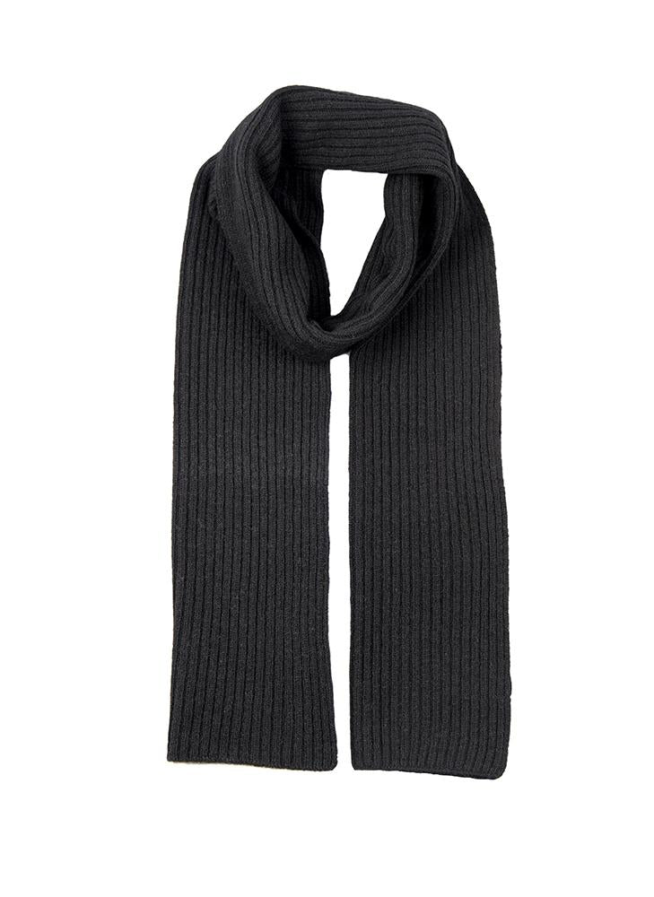 Load image into Gallery viewer, Dents Mens Ribbed Lambswool Blend Knitted Scarf in Black-2
