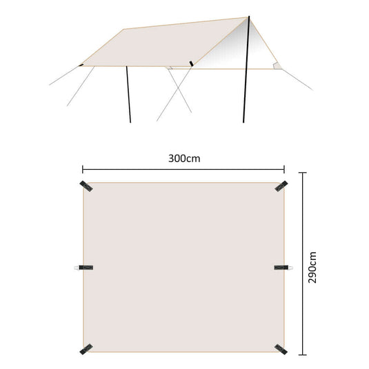 HYPERANGER UPF50 Outdoor Silver Coated Canopy Tent