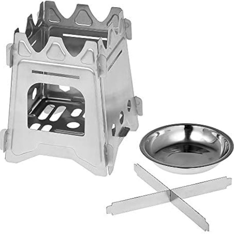 Load image into Gallery viewer, Portable Camping Wood Stove with Stainless Steel Folding Lightweight
