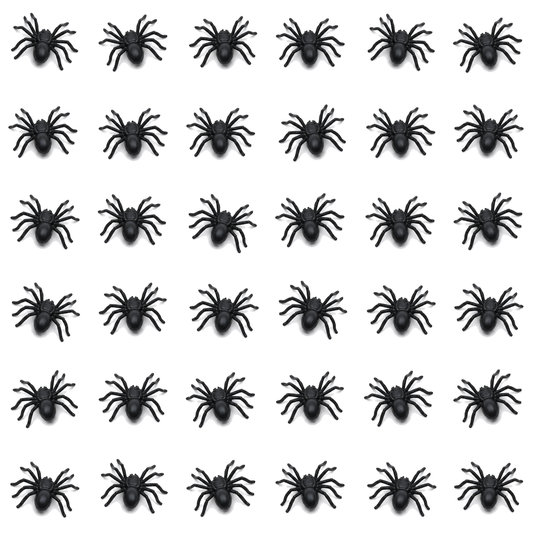 36x MINI FAKE SPIDERS Trick Halloween Scary Arachnids Joke Prank Small Gag Toy Bug-0