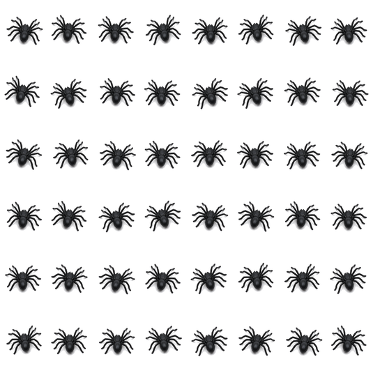 48x MINI FAKE SPIDERS Trick Halloween Scary Arachnids Joke Prank Small Gag Toy Bug-1