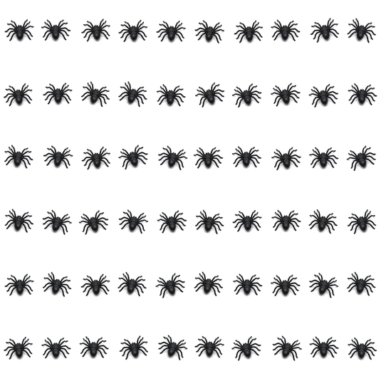 60x MINI FAKE SPIDERS Trick Halloween Scary Arachnids Joke Prank Small Gag Toy Bug-0